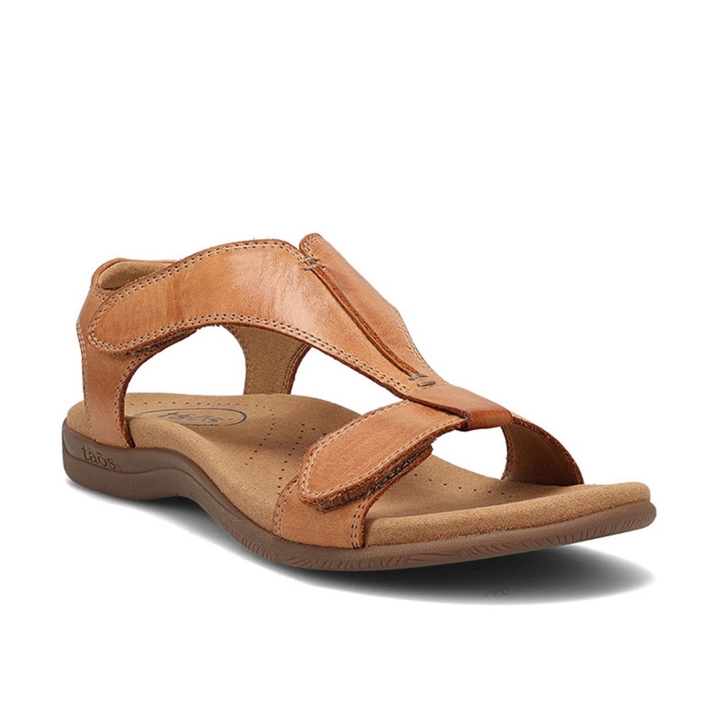 Women’s Taos Orthopedic The Show Sandals Caramel Leather, Size 8